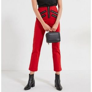 Silence + Noise Malorie Red High-Rise Pant Size 4